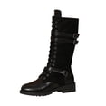 thumbnail image 2 of Styesk Bottes pour Femmes Bottes Mi-Mollet pour Femmes Talon Épais Bout Rond Bottines Bottes de Travail pour Femmes, 2 of 8