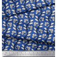 thumbnail image 2 of Soimoi Velvet Fabric Leaves & Floral Block Print Sewing Fabric Yard 58 Inch Wide, 2 of 3