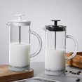 thumbnail image 4 of pitrice Cafetière Durable en Verre 480 ml Mousseur à Lait pour Café Maison Noir, 4 of 6