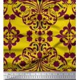 thumbnail image 1 of Soimoi Silk Fabric Moroccan Damask Print Fabric by The Yard 42 Inch Wide, 1 of 3