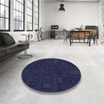 thumbnail image 4 of Ahgly Tapis d'Intérieur Lavable en Machine Carré Bleu Nuit, 6 Pieds Carré, 4 of 7
