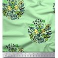 thumbnail image 1 of Soimoi Velvet Fabric Leaves & Floral Block Decor Fabric Printed Yard 58 Inch Wide, 1 of 3