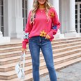 thumbnail image 4 of Timegard Tops for Women Knit Long Sleeve Round Neck Drop Shoulder Pullover Sweater Fall Casual Loose Tops, 4 of 9