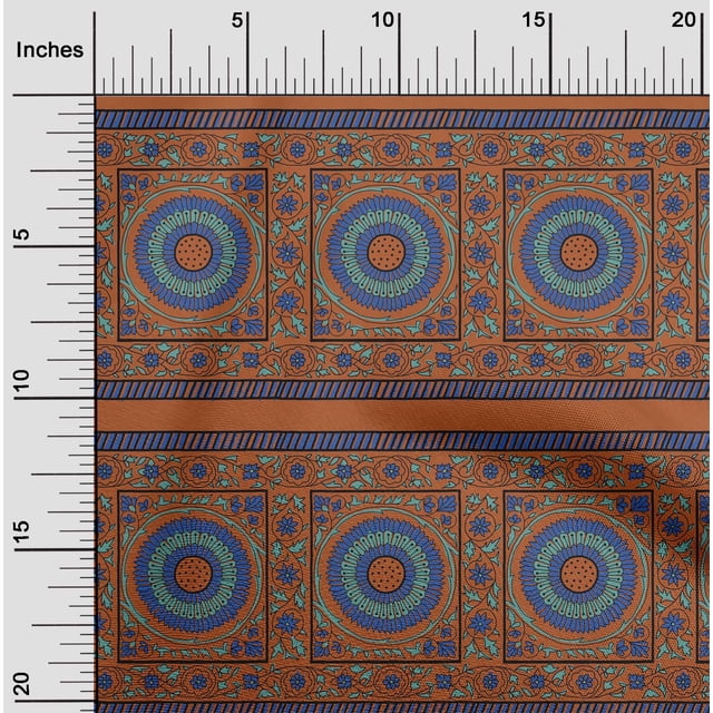 oneOone Tissu Popeline de Coton Imprimé Feuilles & Fleurs BTY 56 Pouces de Large