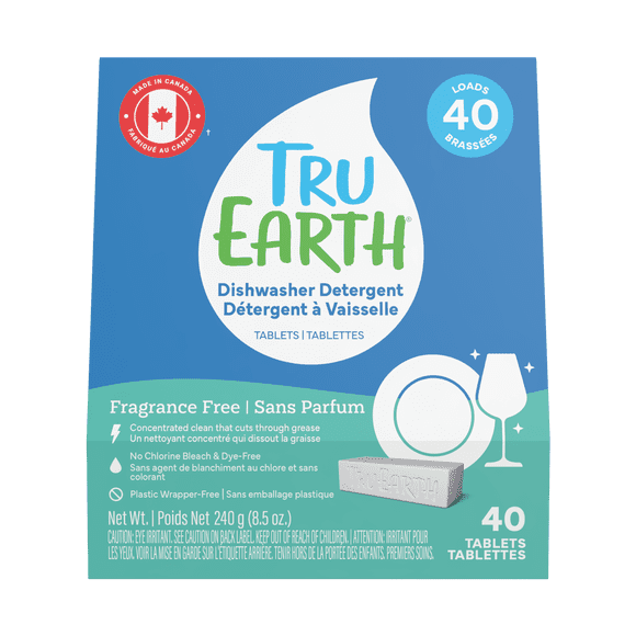 Tru Earth Dishwasher Detergent Tablets - 40 Tablets - Fragrance-Free