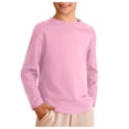thumbnail image 1 of WUANDIXFA Filles Garçons Chandails à Manches Longues Enfants Garçons Automne Coton T-Shirts à Manches Longues à Col Rond T-Shirts Hauts Rose, 9-10 Ans, 1 of 4