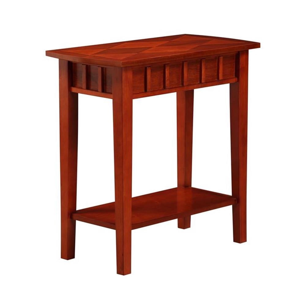 Convenience Concepts Table d'Appoint Dennis avec Tablette, Fini Bois Acajou