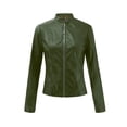 thumbnail image 3 of DPTALR Women Ladies Lapel Motor Jacket Coat Zip Biker Short Punk Cropped Tops, 3 of 6