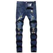 Ketyyh-chn99 Mens Jeans Flare Jeans Men's Pants Casual Linen Wide Leg Pants Loose Fit Athletic Pants Dark Blue,2XL