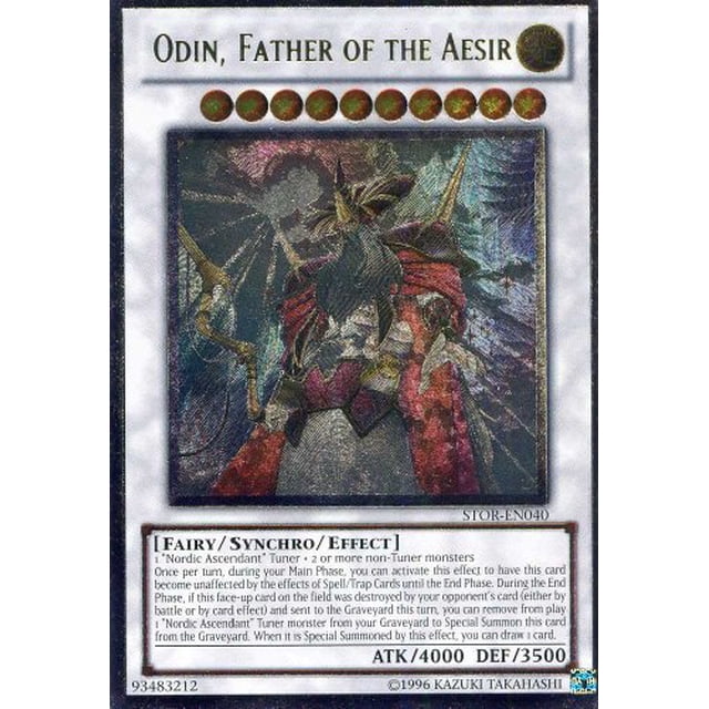 Yugioh Odin Father Of The Aesir Stor En040 Storm Of Ragnarok Unlimited Edition Ultimate Rare