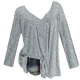 thumbnail image 1 of Pompotops Blouse à Manches Longues Col en V Imprimée pour Femmes Grande Taille Pull Tops Chemise Liquidation, 1 of 3