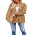 thumbnail image 2 of Cardigan en Tricot pour Femmes à Manches Longues Ouvert avec Poches, 2 of 4