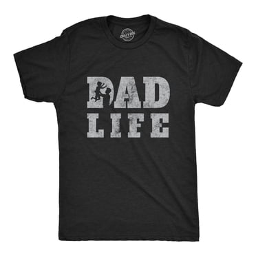 Mens Dad Life T Shirt Funny Proud Fathers Day Papa Parent Novelty Graphic Tee (Heather Black) - XXL