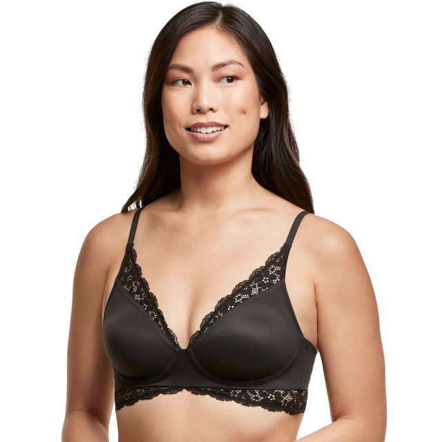 Maidenform Womens Pure Comfort Convertible Wireless Bralette, 34B, Black
