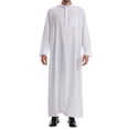 thumbnail image 1 of Styesk Jackets for Men Men's Muslim Robe Arab Middle Robe Long Style Long Sleeve Standing Neck Pocket Pullover Long Shirt Fashion Casual Robe, 1 of 8