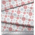 thumbnail image 2 of Soimoi polyester Crepe Fabric Snowflake Artistic Print Fabric by the Yard 42 Inch Wide, 2 of 3