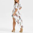 thumbnail image 4 of TIMIFIS Womens Dresses Summer Casual V-Neck Floral Print Ruched Waist A Line Cocktail Party Dress - Summer, 4 of 5