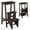 Brown, variant on Costway 3 Tier Folding Step Stool 3-in-1 Rubber Wood Ladder Storage Shelf Brown