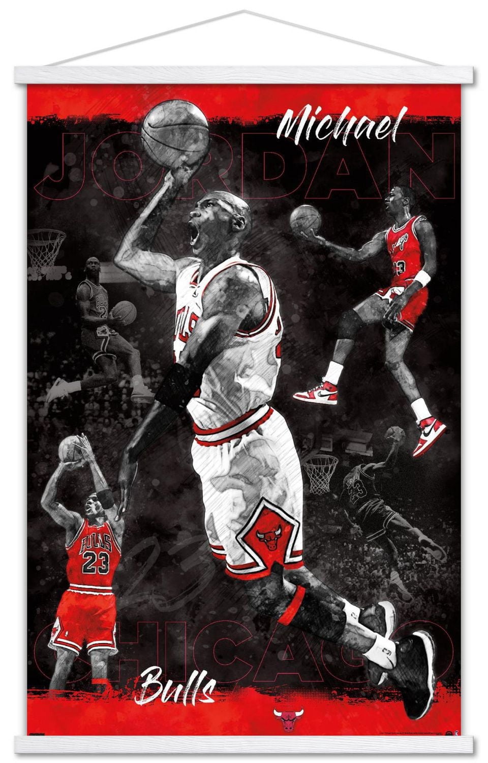 Michael Jordan - Sketch Wall Poster, 22.375" x 34" Framed