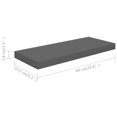 thumbnail image 4 of vidaXL Floating Wall Shelves 4 pcs High Gloss Grey 60x23.5x3.8 cm MDF, 4 of 5