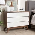 thumbnail image 2 of Baxton Studio Hildon 3 Drawer Chest in White and Walnut Brown, 2 of 7