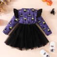 thumbnail image 3 of Robes pour Filles Robe d'Halloween à Manches Longues Robe de Fête à Imprimé de Dessins Animés pour Tout-Petits Enfants Décontractée École Plage Occasion, 3 of 6
