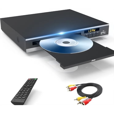 Lecteurs DVD pour CD/DVD, Lecteur DVD Compact Prenant en Charge les Systèmes NTSC/PAL avec Sorties RCA Stables/entrée USB 128G, Contient une Télécommande et un Câble RCA (Sans Câble HDMI)