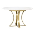 thumbnail image 1 of Heavenly Collection Curved Gold Brushed Dining Table, 1 of 3