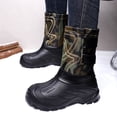 thumbnail image 2 of Work Boots for Men Puncture Proof with Steel Toe Waterproof Non Slip Mid Calf Hunting Rubber Boots for Outdoor Manufacturing Construction Farming, 2 of 5