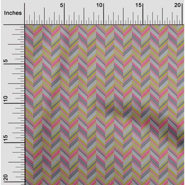 oneOone Viscose Chiffon Fabric Herringbone Geometric Print Fabric BTY 42 Inch Wide