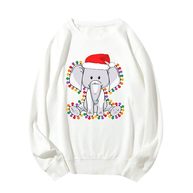 RKSTN Chandails à Capuchon pour Hommes Mode d'Automne Chandail Doux de Noël Nouveau Décontracté à Imprimé Chandail à Manches Longues à Col Rond Chandail pour Hommes