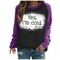 thumbnail image 2 of 50 % de Rabais Liquidation Chandail en Molleton Surdimensionné pour Femmes 2023 T-shirt Imprimé Manches Longues Blouse Col Rond Hauts Décontractés Chandail en Molleton, 2 of 5