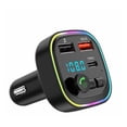 thumbnail image 3 of Bluetooth 5.0 FM Transmitter for Car,Bluetooth Car Adapter with Type-C PD Car Charger and USB Port,Wireless FM Radio Transmitter,Support MP3 Player,Handsfree Calling,Treble Bass Music Player, 3 of 5