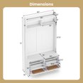 thumbnail image 3 of Costway 4-In-1 Hall Tree Entryway Bench with Coat Rack & Flip Drawers 6 Dual-Hook Hangers White, 3 of 10