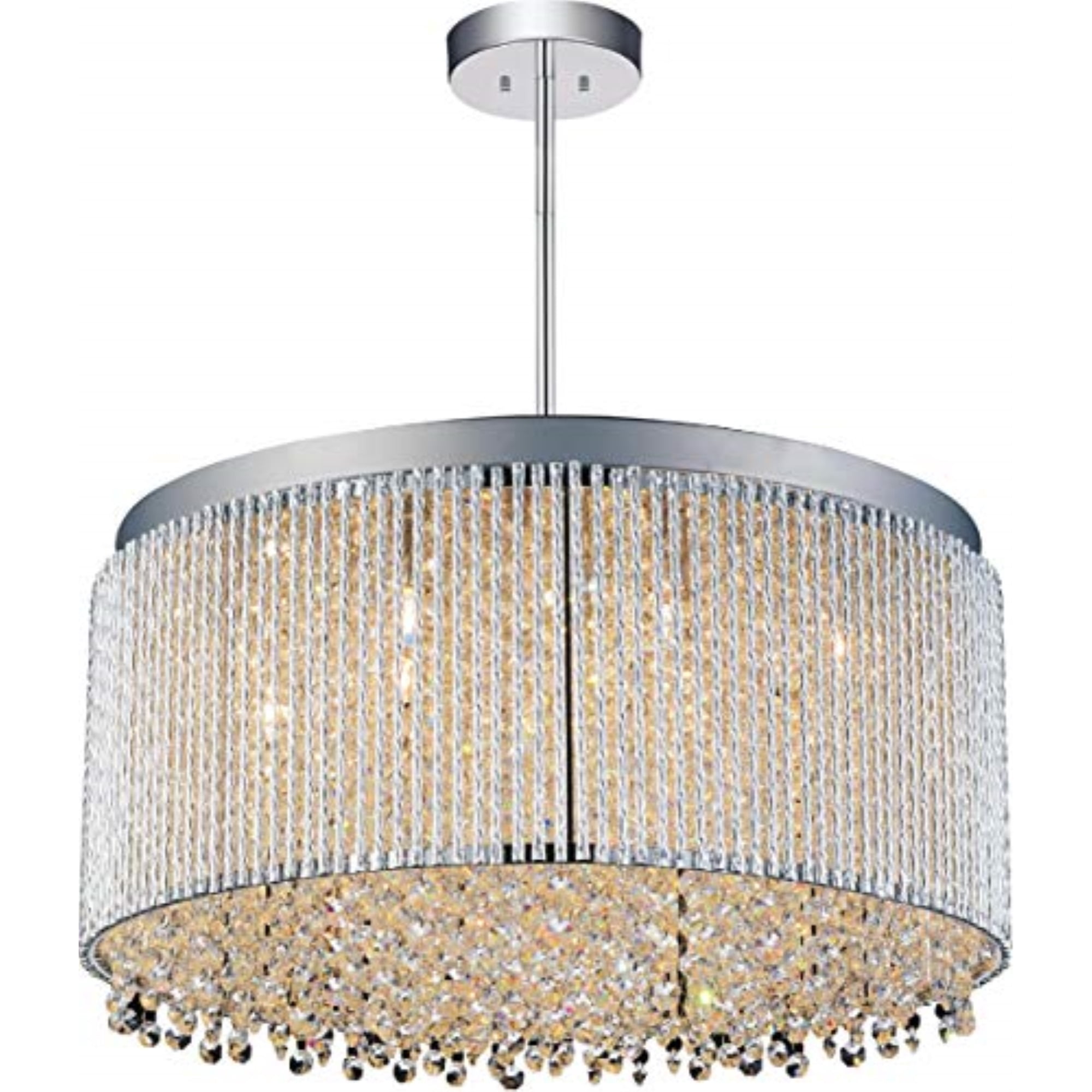 CWI Lighting Chandelier à Abat-Jour Tambour 12 Lumières avec Finition Chrome