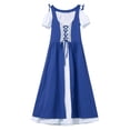 thumbnail image 3 of YiZYiF Robe Vintage Médiévale Renaissance à Manches Courtes pour Filles Enfants Halloween Festival Jeu de Rôle Fête Robes de Bal Bleu 14, 3 of 5