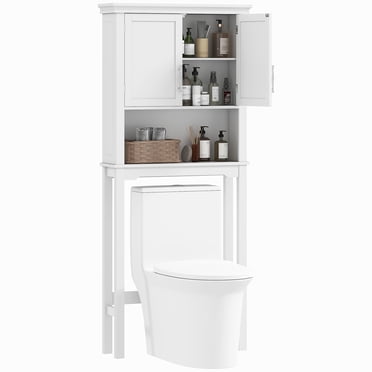 kleankin Over the Toilet Storage Cabinet with Double Doors Adjustable Shelf