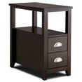 thumbnail image 1 of Gymax End Table Space-Saving Rectangular Bedside Table W/ 2 Drawers & Shelf Espress, 1 of 10
