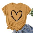 thumbnail image 1 of Styesk T-Shirts pour Femmes Confortables Doux Col Rond T-Shirts Chandail Mode Léger Manches Courtes T-shirt Saint-Valentin Graphique Décontracté Grande Taille Hauts Imprimé Cœur Hauts de Sortie, 1 of 3