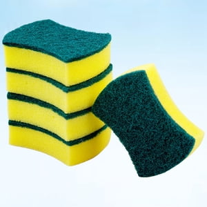 OULII 12 Pcs Sponge Dishwashing Green Scrubbing Sponge for Kitchen Cleaning