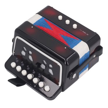 Button Accordion for Beginners 7 Keys Control Mini Accordion 2 Bass Educational Musical Instrument for Performance Practice