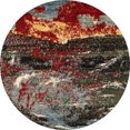thumbnail image 1 of Ahgly Company Tapis d'Intérieur Ronds Abstraits Rouges Abstraits pour Aire, 6 Pieds Rond, 1 of 6