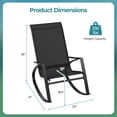 thumbnail image 3 of Gymax 2 PCS Patio Rocking Chairs w/ Ergonomic Backrest Seat Safe Stoppers for Backyard, 3 of 9