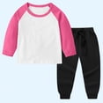 thumbnail image 2 of Survêtement pour Enfants, Haut à Manches Raglan et Col Rond avec Pantalon Jogger à Taille Élastique, Mélange Doux Polyester-Spandex pour un Jeu Confortable et un Usage Quotidien, 2 of 5