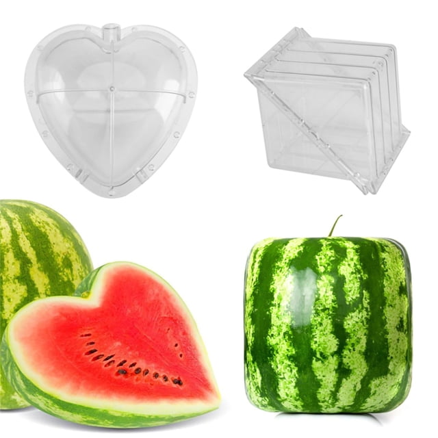 Moule de Modelage Melon D\'eau Carré Créatif en Plastique en Forme de Cœur Transparent pour Fruits