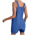 thumbnail image 4 of Kcodviy Short Rompers for Women Turtle Neck Long Sleeves for Women Summer Casual Button Rompers Clothes for Women Rompers Jumpsuit Overalls Jumpsuit Shorts Button Rompers for Women Plus Size Rompers, 4 of 5