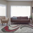 thumbnail image 2 of Spirals Abstract Pattern Area Rug Carpet in Red Grey Black, 7x10 (6'5" x 9'5", 200cm x 290cm), 2 of 5
