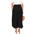 thumbnail image 3 of LUXUR Jupe Midi Évasée pour Femmes, à Volants, Fluide, Taille Haute, Noire, TG, 3 of 4