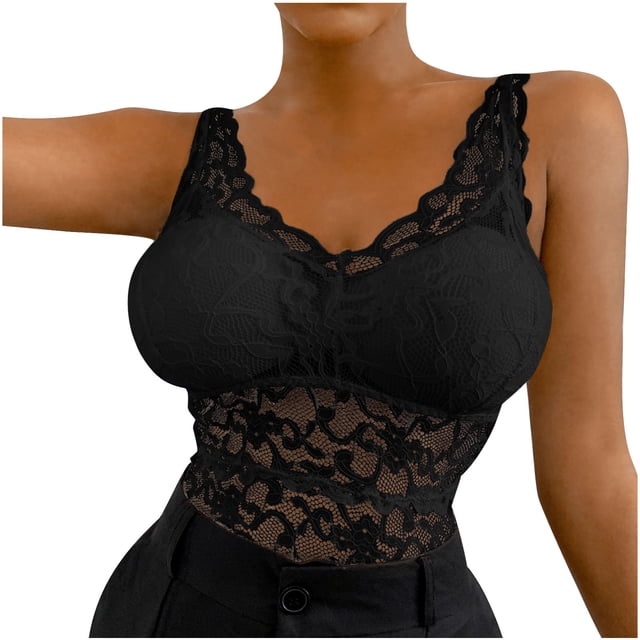 Ensemble de Justaucorps à Bretelles en Dentelle pour Femmes, Gilet en Maille Ajourée Transparente