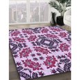 thumbnail image 3 of Ahgly Company Tapis d'Intérieur Lavable en Machine Carré Transitionnel Fleur Rose, 4 Pieds Carré, 3 of 7